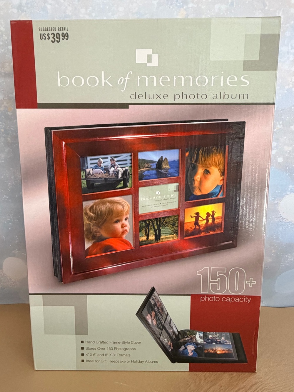 Deluxe Wooden Photo Album Book - NIB